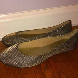 Gold Sparkly Flats